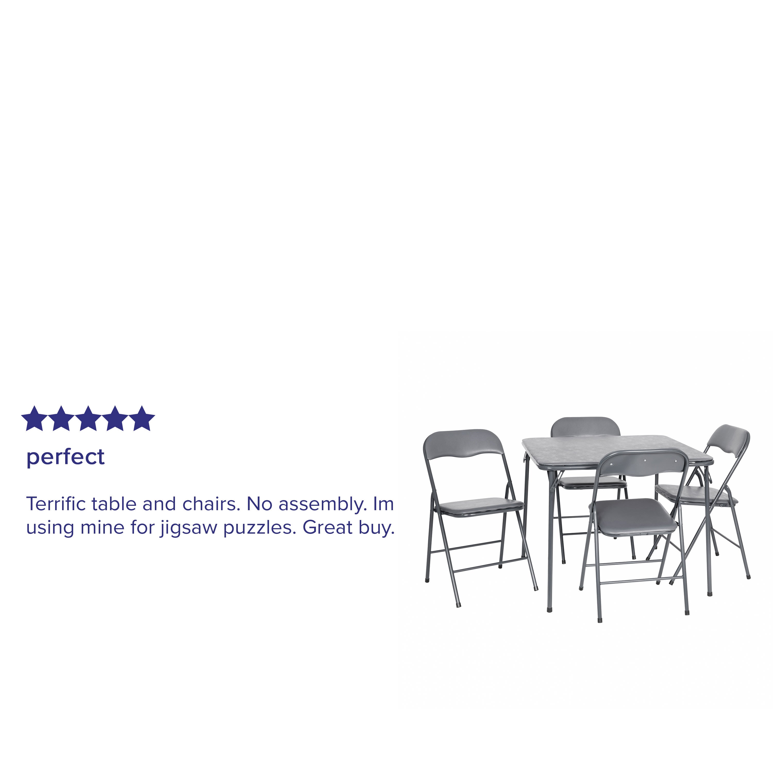 White card deals table and chairs