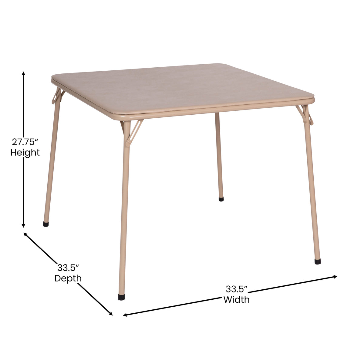 Tan |#| 5 Piece Tan Folding Card Table and Chair Set with Upholstered Table Top