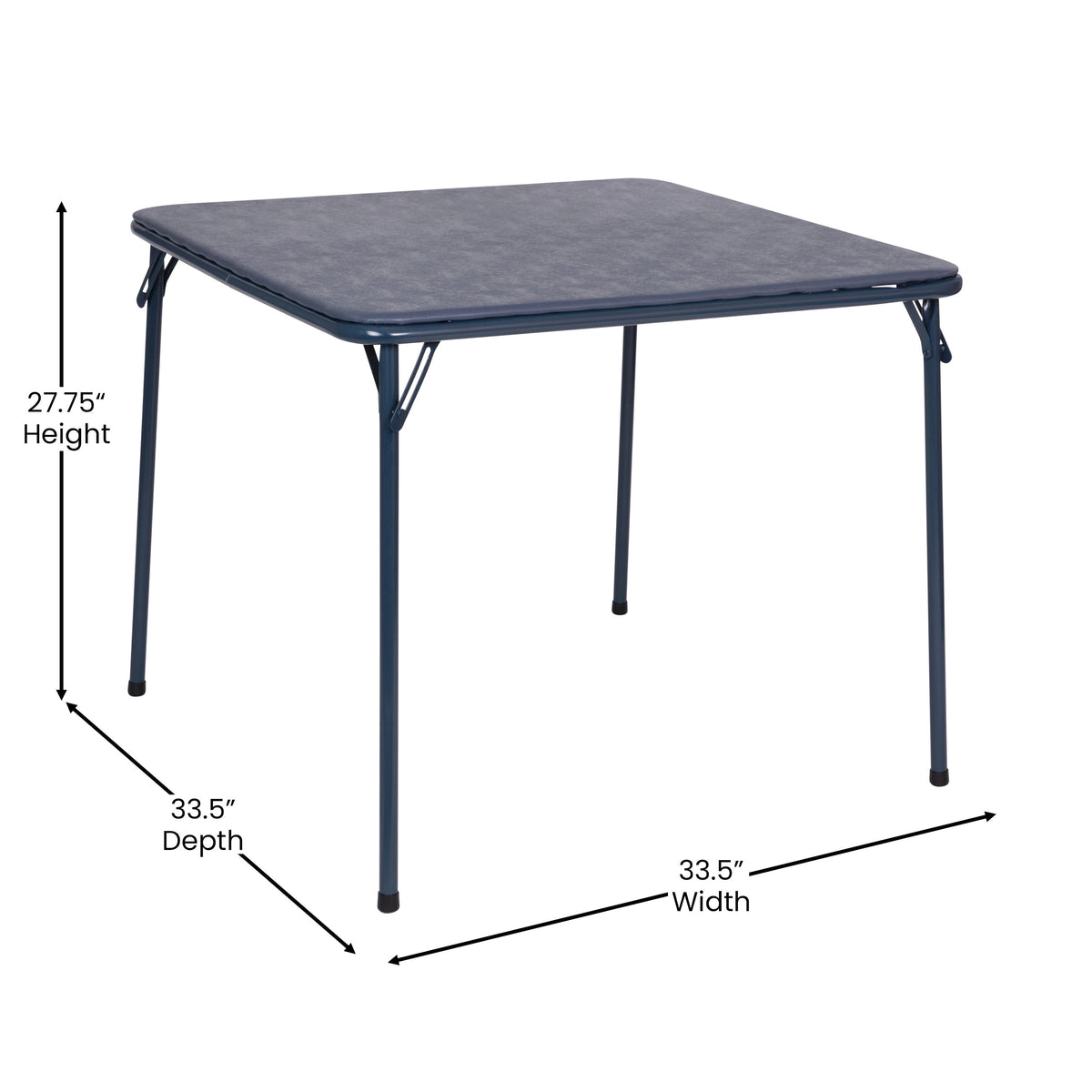 Navy |#| 5 Piece Navy Folding Card Table and Chair Set with Upholstered Table Top