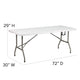 Granite White |#| 6-Foot Bi-Fold Granite White Plastic Banquet and Event Folding Table with Handle