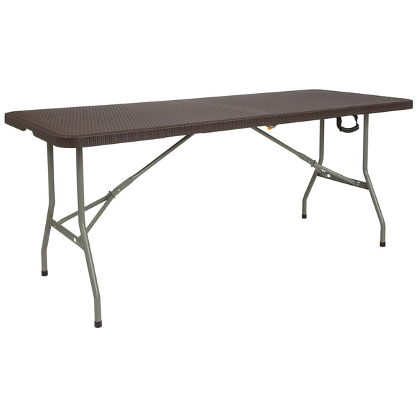 29x71 Rattan Fold Table DAD FT 180Z Folding Chairs 4 Less