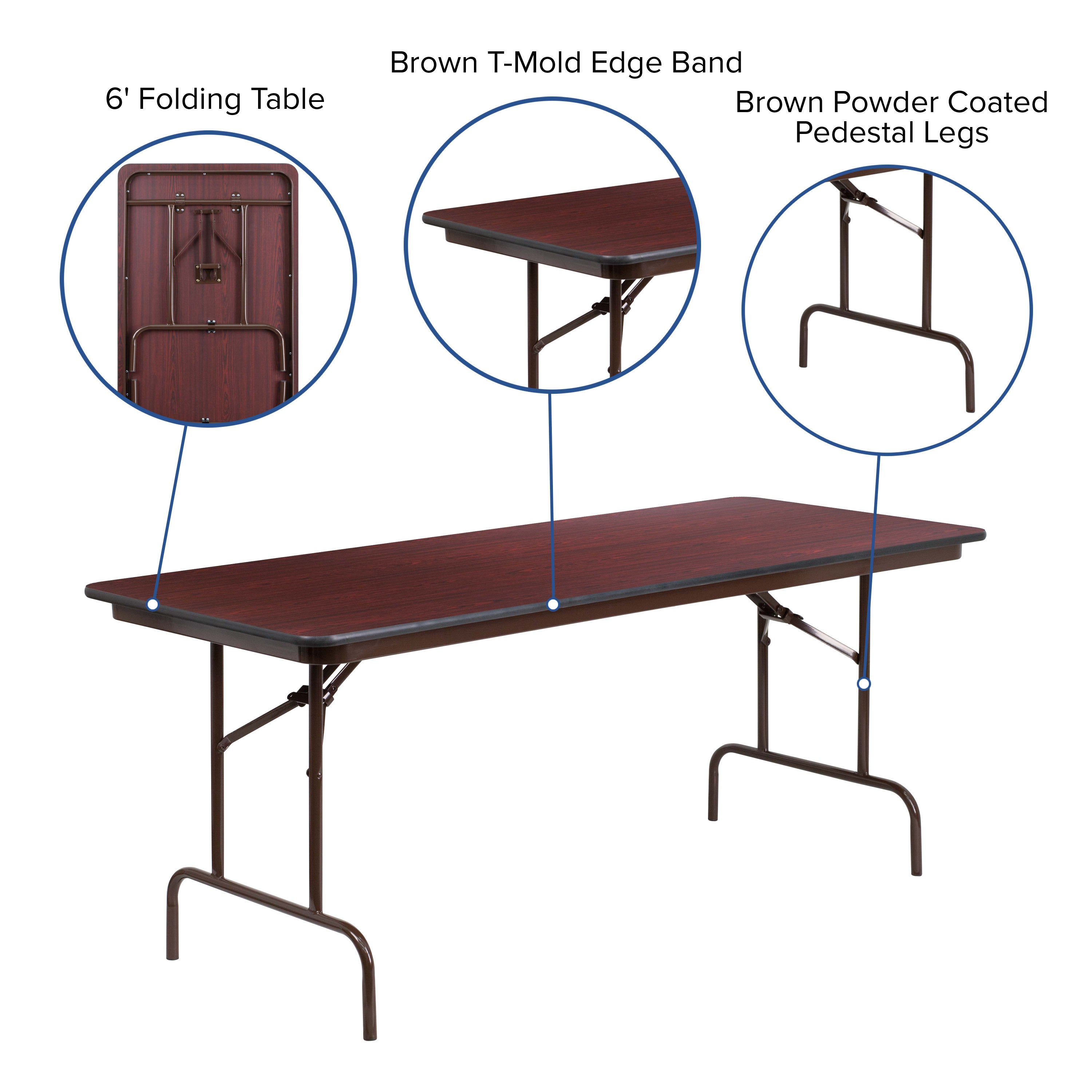 30x72 MEL Wood Fold Table YT-3072-MEL- – Folding Chairs 4 Less