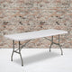 6-Foot Granite White Plastic Folding Table - Banquet / Event Folding Table