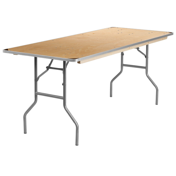 30x72 Wood Fold Table-Met Edge XA-3072-BIRCH-M- – Folding