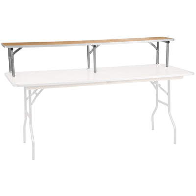 72'' x 12'' x 12'' Birchwood Bar Top Riser with Silver Legs - View 1