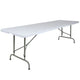 8-Foot Height Adjustable Granite White Plastic Folding Event Table