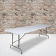 8-Foot Height Adjustable Granite White Plastic Folding Event Table