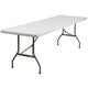 8-Foot Granite White Plastic Folding Table - Banquet / Event Folding Table