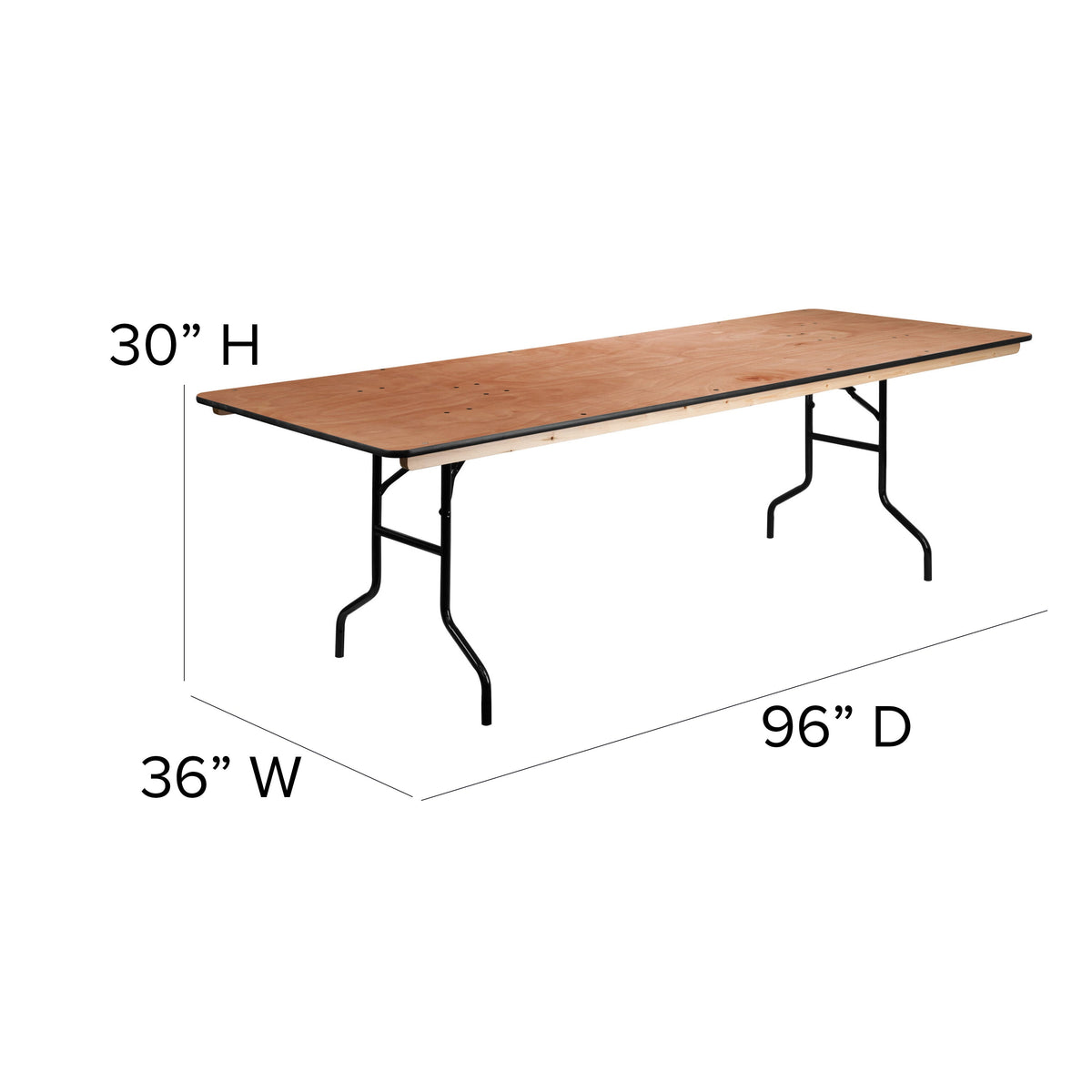36x96 Wood Fold Table XA-3696-P- – Folding Chairs 4 Less