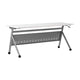 White Top/Gray Frame |#| Commercial Nesting Flip Training Table with Steel Frame and Y-Legs in White/Gray