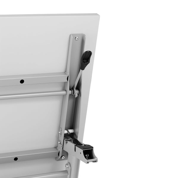 Gray Top/Gray Frame |#| Commercial Nesting Flip Training Table with Steel Frame and Y-Legs in Gray