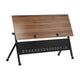 Walnut Top/Black Frame |#| Commercial Nesting Flip Training Table with Steel Frame and Y-Legs in Walnut/Blk