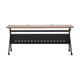 Walnut Top/Black Frame |#| Commercial Nesting Flip Training Table with Steel Frame and Y-Legs in Walnut/Blk