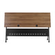 Walnut Top/Black Frame |#| Commercial Nesting Flip Training Table with Steel Frame and Y-Legs in Walnut/Blk