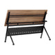 Walnut Top/Black Frame |#| Commercial Nesting Flip Training Table with Steel Frame and Y-Legs in Walnut/Blk