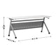 White Top/Gray Frame |#| Commercial Nesting Flip Training Table with Steel Frame and Y-Legs in White/Gray