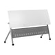 White Top/Gray Frame |#| Commercial Nesting Flip Training Table with Steel Frame and Y-Legs in White/Gray