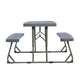 Gray |#| Indoor/Outdoor Commercial Grade Kids Gray Folding Picnic Table with Benches