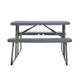 Gray |#| Indoor/Outdoor Commercial Grade Kids Gray Folding Picnic Table with Benches