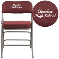 HERCULES Series 18"W Premium Curved Triple Braced & Hinged Fabric Upholstered Metal Folding Chair
