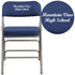 Embroidered HERCULES Series 18"W Premium Curved Triple Braced & Hinged Fabric Upholstered Metal Folding Chair