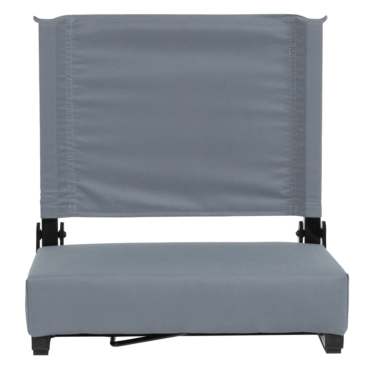 Gray |#| 500 lb. Rated Lightweight Stadium Chair-Handle-Padded Seat, Gray