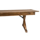 Antique Rustic |#| Solid Pine Farm Dining Table with X-Style Legs in Antique Rustic - 7' x 40inch