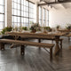 Antique Rustic |#| Solid Pine Farm Dining Table with X-Style Legs in Antique Rustic - 9' x 40inch