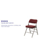 Burgundy Fabric/Gray Frame |#| 18.5inchW Premium Curved Triple Braced Burgundy Fabric Metal Folding Chair