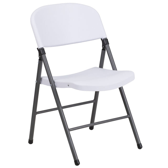 HERCULES Series 330 lb. Capacity Plastic Folding Chair with Charcoal Frame - View 1