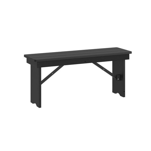 HERCULES Series 40" x 12" Solid Pine Folding Farm Bench - View 1