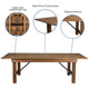 Antique Rustic |#| 8' x 40inch Rectangular Antique Rustic Solid Pine Folding Farm Table
