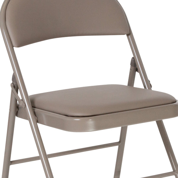 Gray |#| Double Braced Gray Vinyl Folding Chair - Commercial and Event Folding Chairs