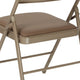 Beige |#| Double Braced Beige Vinyl Folding Chair - Commercial and Event Folding Chairs