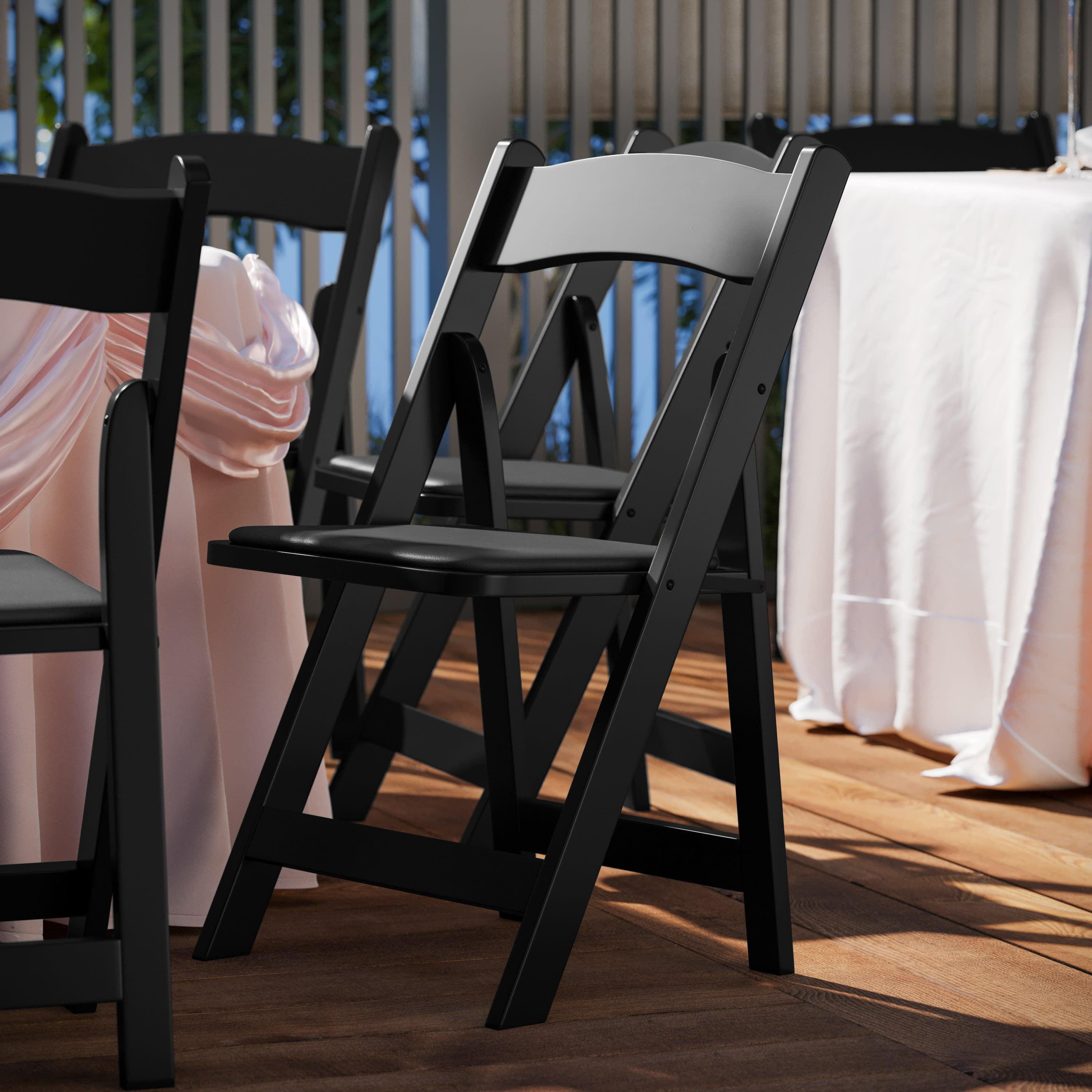 Wooden folding chair with cushion deals
