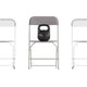 Gray |#| Spacious & Contoured Commercial Wide & Tall Gray Plastic Folding Chairs-4 Pack