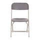 Gray |#| Spacious & Contoured Commercial Wide & Tall Gray Plastic Folding Chairs-4 Pack