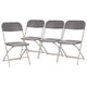 Gray |#| Spacious & Contoured Commercial Wide & Tall Gray Plastic Folding Chairs-4 Pack