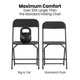 Black |#| Spacious & Contoured Commercial Wide & Tall Black Plastic Folding Chairs-4 Pack