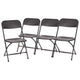 Black |#| Spacious & Contoured Commercial Wide & Tall Black Plastic Folding Chairs-4 Pack