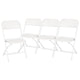 White |#| Spacious & Contoured Commercial Wide & Tall White Plastic Folding Chairs-4 Pack