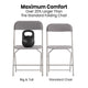 Gray |#| Spacious & Contoured Commercial Wide & Tall Gray Plastic Folding Chair