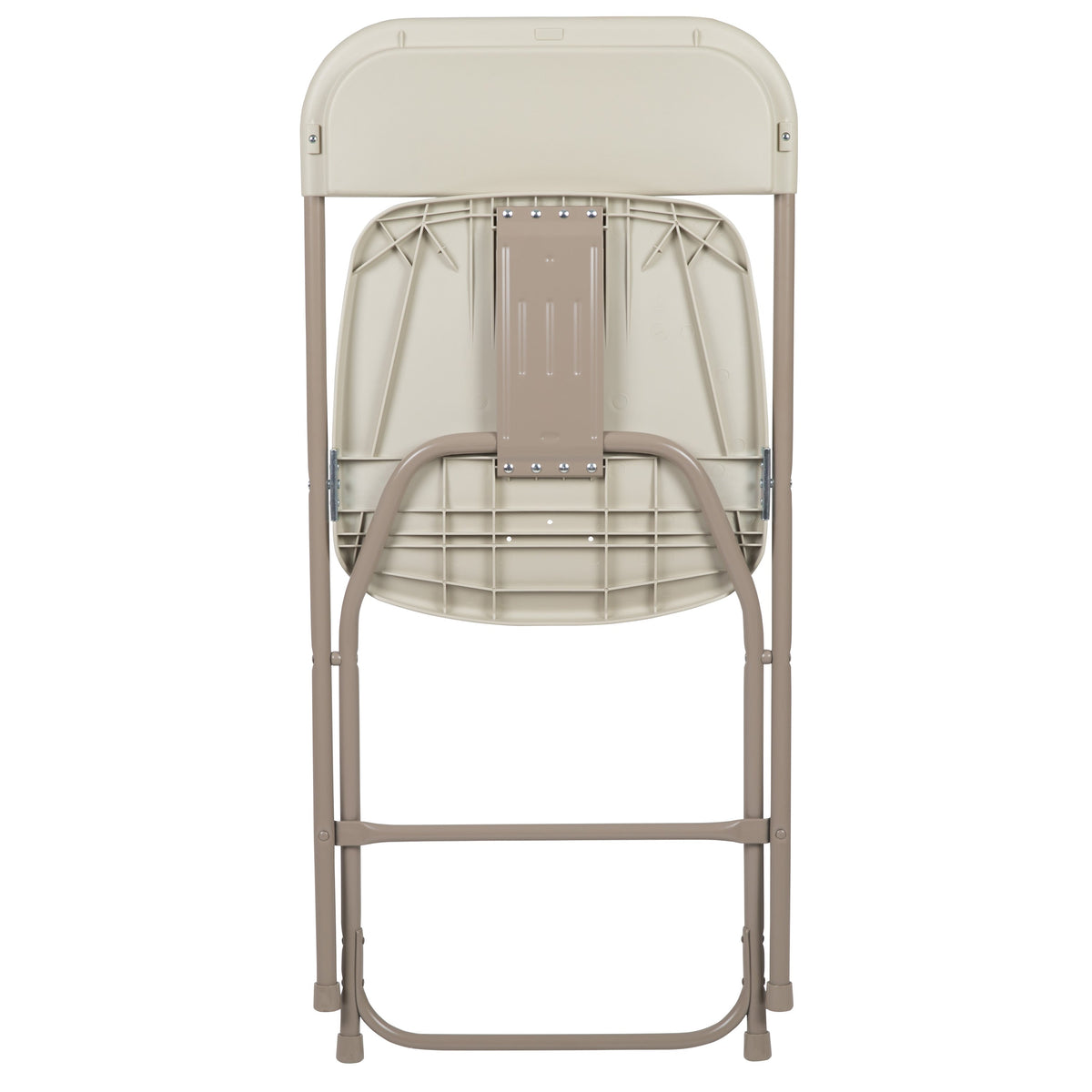 Beige |#| Folding Chair - Beige Plastic – 650LB Weight Capacity - Event Chair