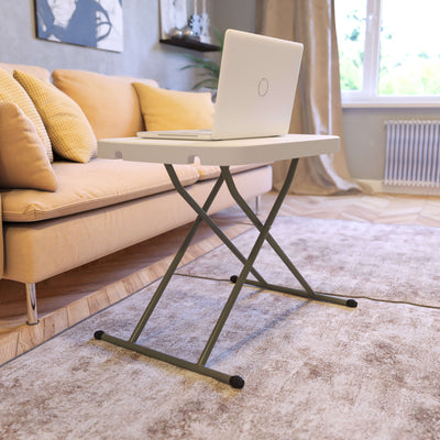 Indoor/Outdoor Plastic Folding Table, Adjustable Height Commercial Grade Side Table, Laptop Table, TV Tray - View 2