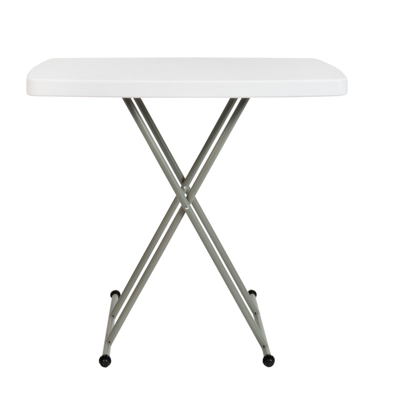 30" |#| 30 Inch Height Adjustable Plastic Folding TV Tray/Laptop Table in Granite White