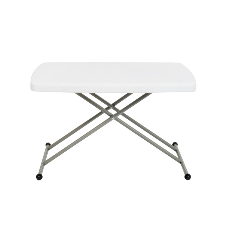 30" |#| 30 Inch Height Adjustable Plastic Folding TV Tray/Laptop Table in Granite White