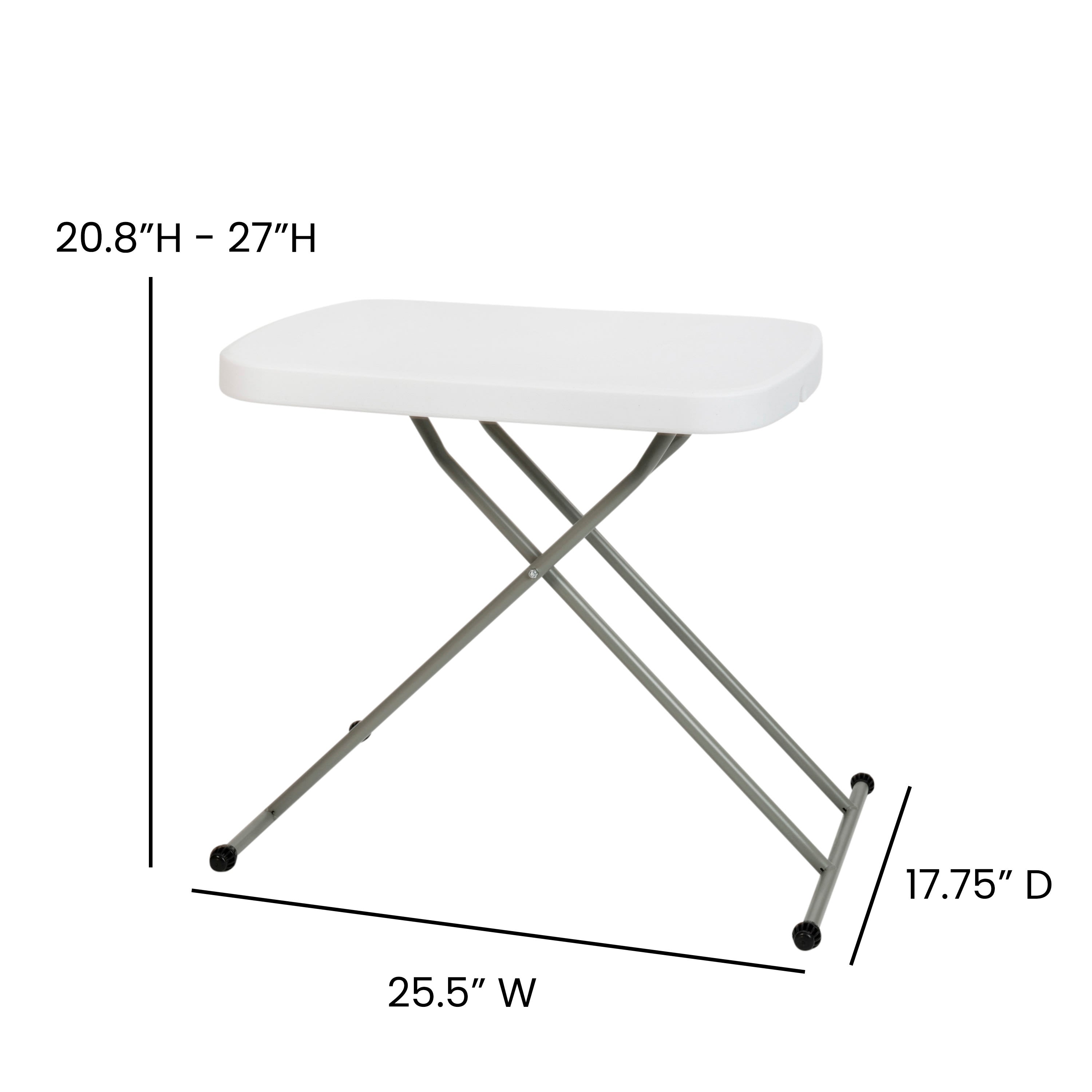 Adjustable height small discount folding table