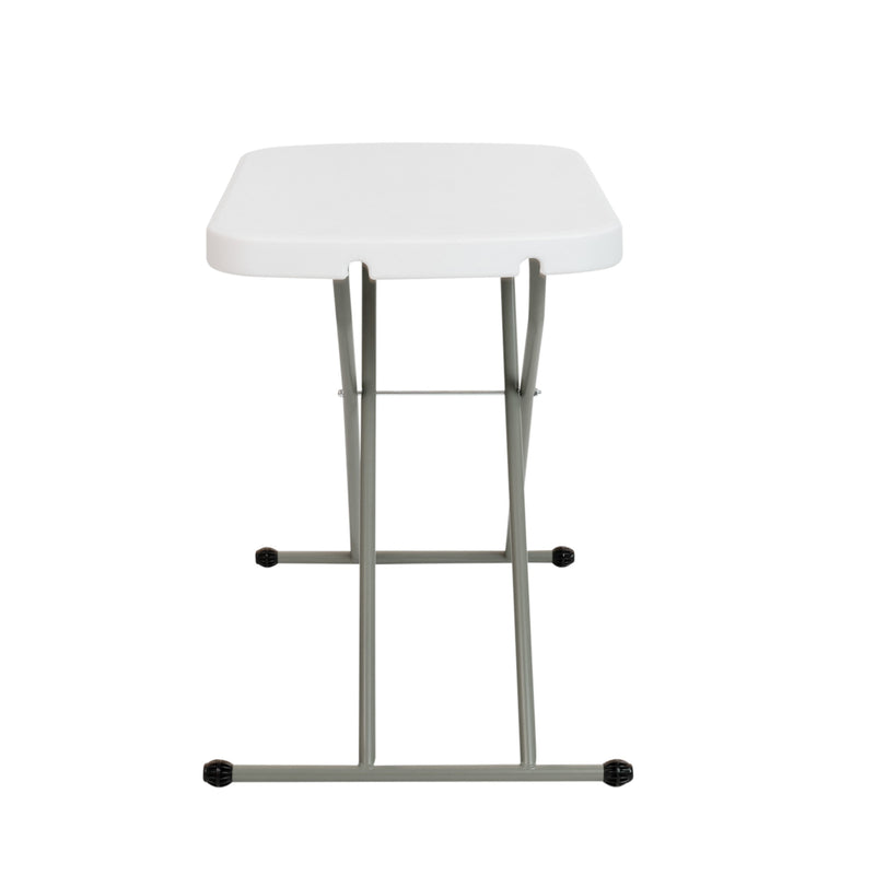 26" |#| 26 Inch Height Adjustable Plastic Folding TV Tray/Laptop Table in Granite White