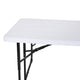 White |#| All-In-One Folding Picnic Table and Bench Set - Adult Size, White Wood Grain