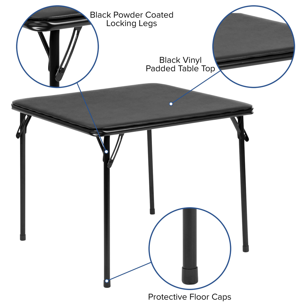 Black |#| Kids Black Folding Game and Activity Table - Toddler Table for Daycare Center